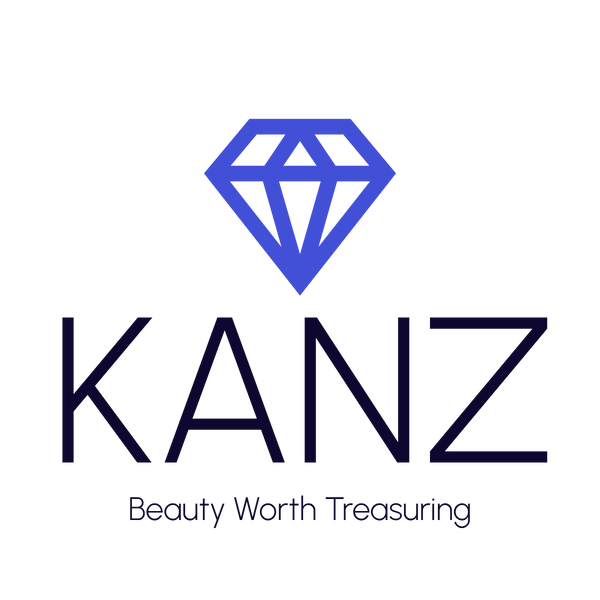 KANZ logo with a blue diamond symbol on a white background